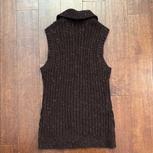 St. John's Bay Brown Flecked Cable Knit Button Down Cardigan Vest, Size Small - Picture 6 of 8